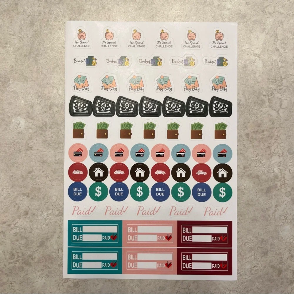 Floral Pink Undated Weekly Planner Stickers Budgeting